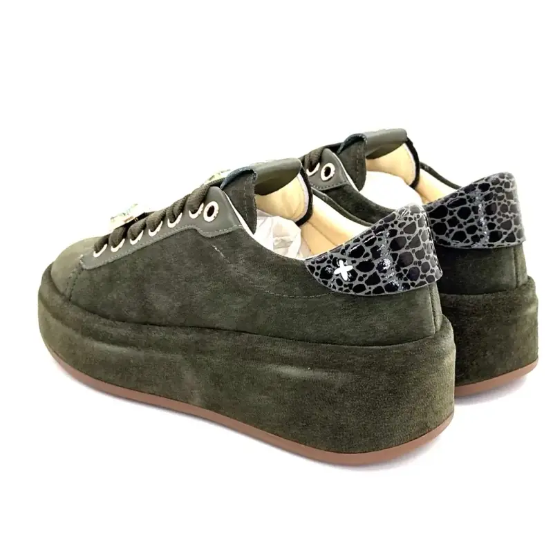 Teniși Gio+ Oliva 114 din piele întoarsă kaki - %shop-name% - %price%