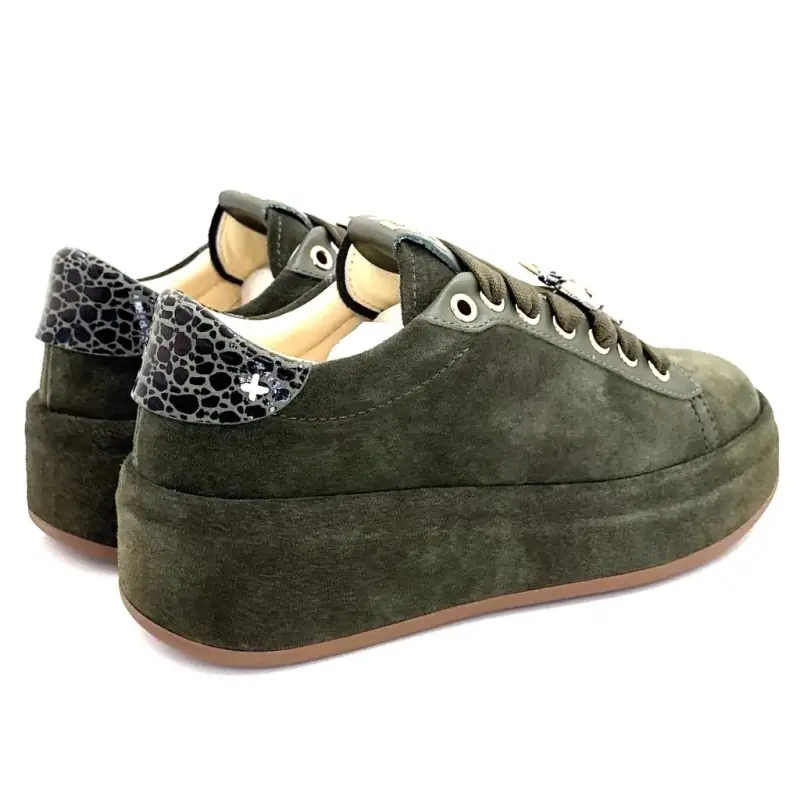 Teniși Gio+ Oliva 114 din piele întoarsă kaki - %shop-name% - %price%