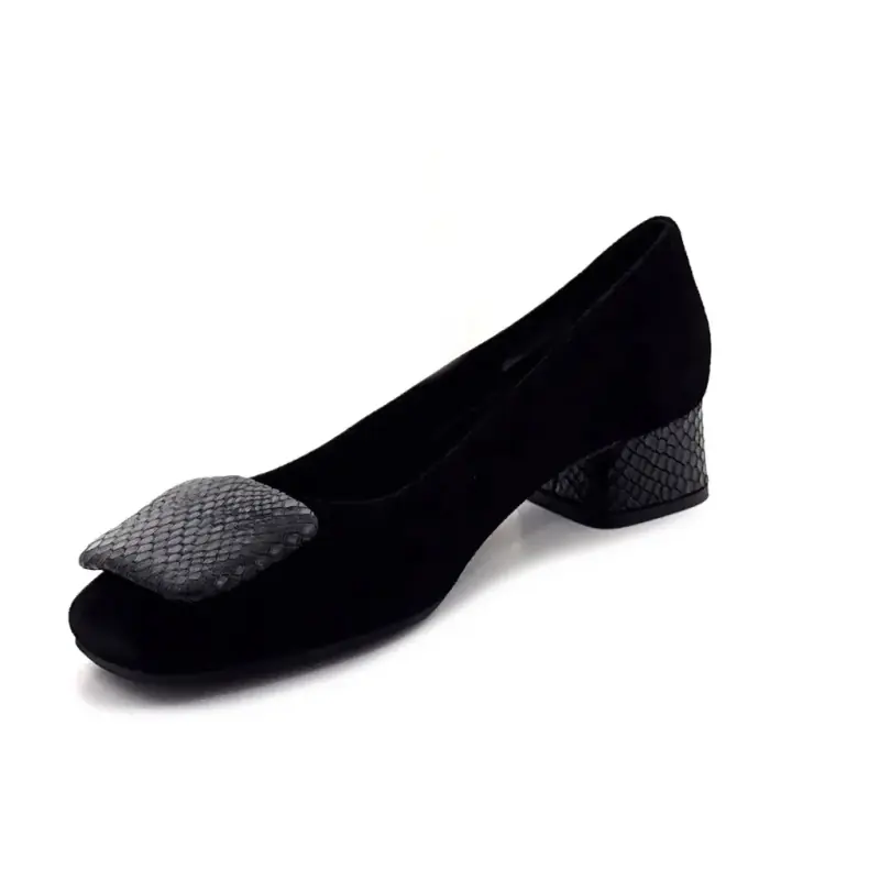 Ballerines Reqins Kefir-26 en daim noir - %shop-name%