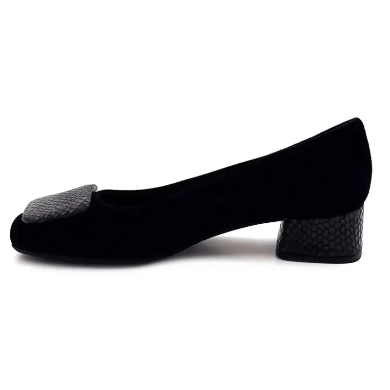 Ballerines Reqins Kefir-26 en daim noir - %shop-name%