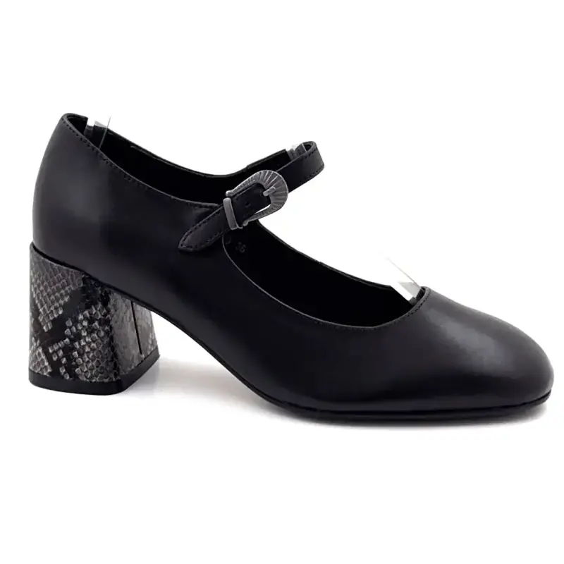 Bebisar Regarde Le Ciel Viviana 01 svart läder reptilklack %shop-name%