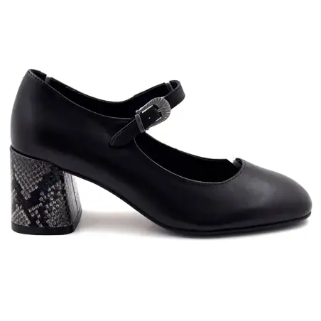 Babys Regarde Le Ciel Viviana 01 Schwarzer Lederabsatz mit Reptilienmuster %price%