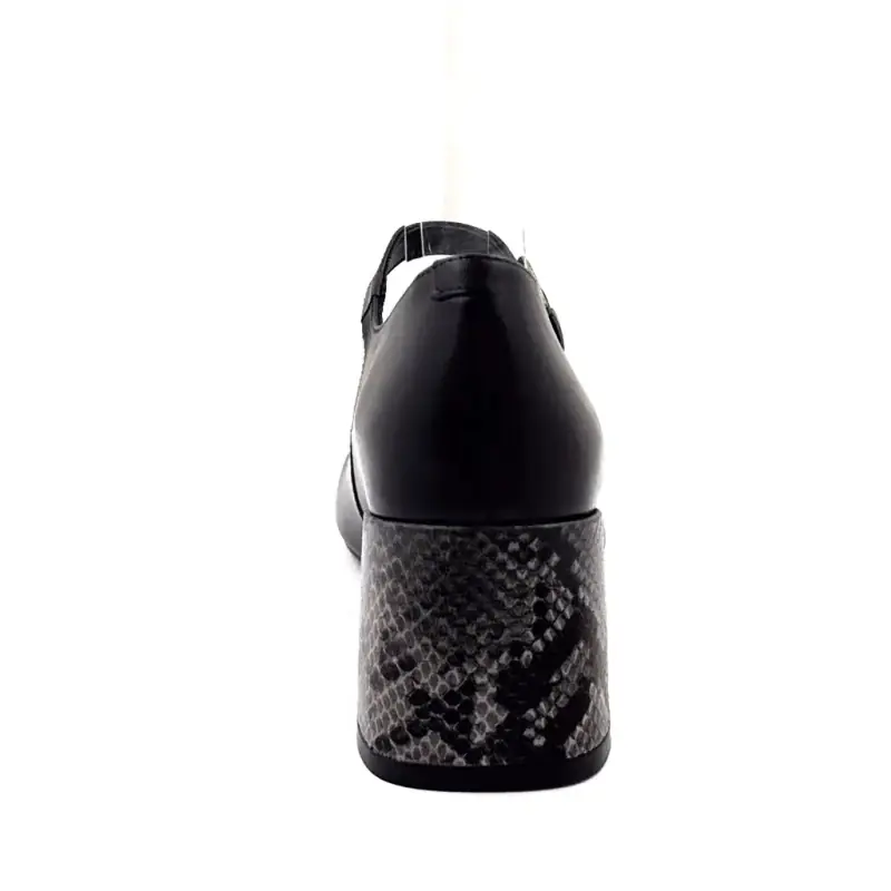 Bebisar Regarde Le Ciel Viviana 01 svart läder reptilklack %shop-name%