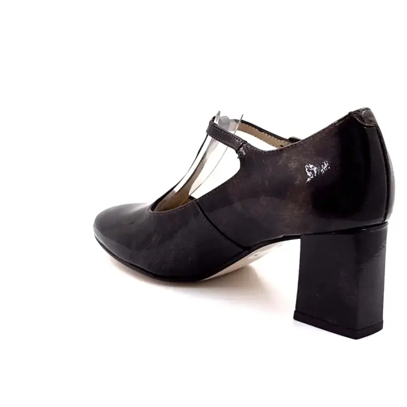 Ivoire Ballerina Flats N2306 Patent Leather Bronze Black - %price%