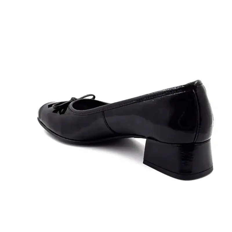 Ballerine Ivoire Amarre Cuir Noir - %shop-name% - %price%