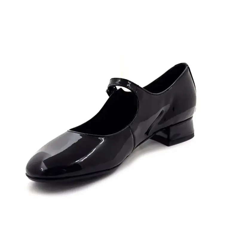 Babies Reqins Sixtine en cuir vernis noir - %shop-name%