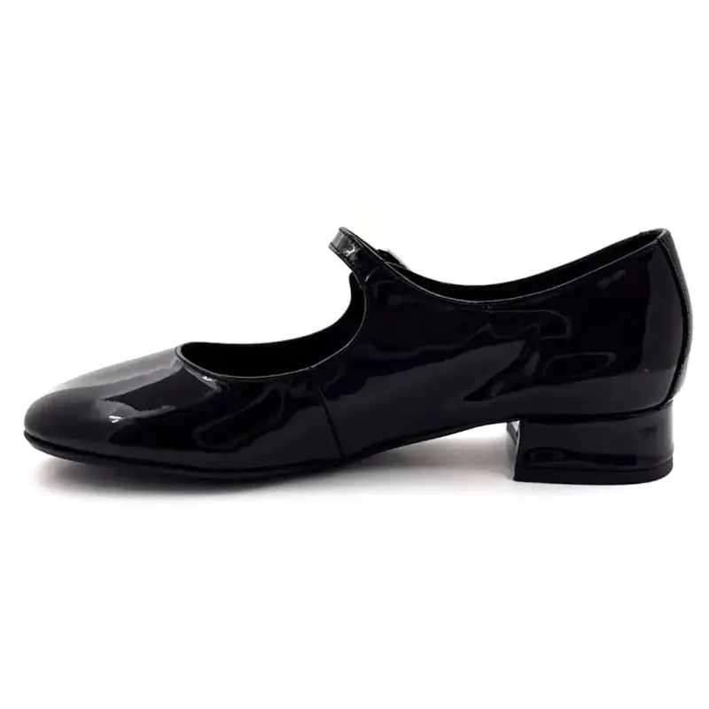 Babies Reqins Sixtine en cuir vernis noir - %shop-name%