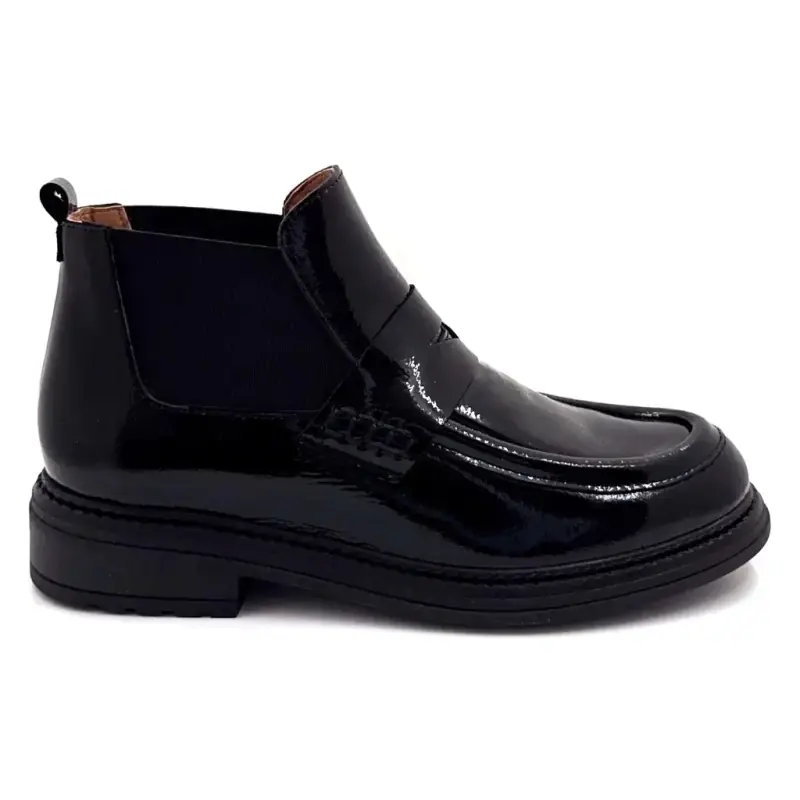 Bottillons Ivoire Cv6403 Cuir Vernis Noir %price%