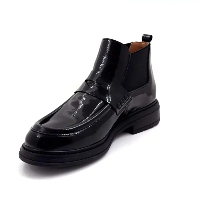 Botillons Ivoire Cv6403 Cuir Vernis Noir - %shop-name%