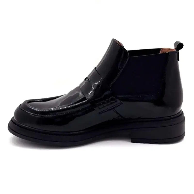 Botillons Ivoire Cv6403 Cuir Vernis Noir - %shop-name%