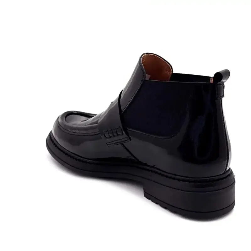 Botillons Ivoire Cv6403 Cuir Vernis Noir - %shop-name%