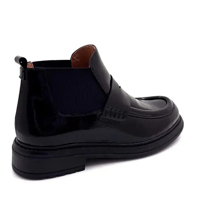 Botillons Ivoire Cv6403 Cuir Vernis Noir - %shop-name%