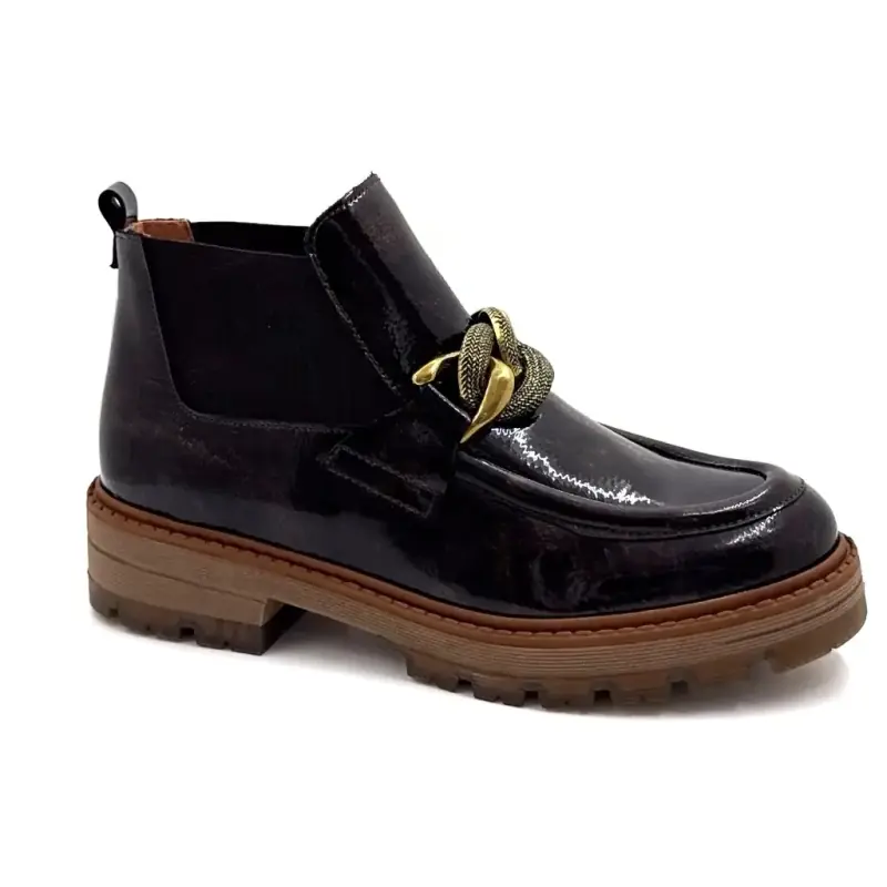 Botines Ivoire CV5061 de charol marrón - %price%