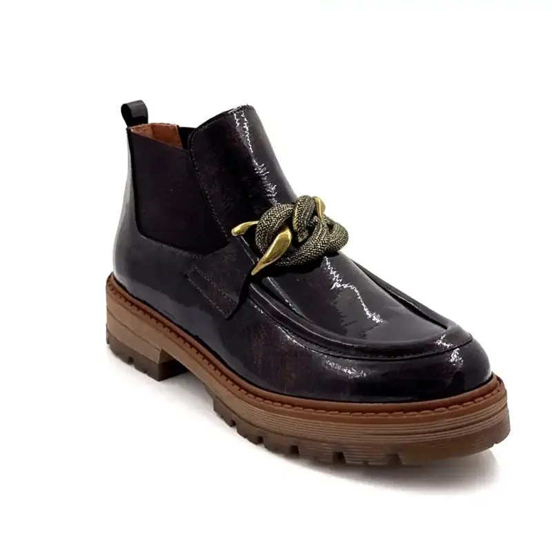 Bottillons Ivoire Cv5061 Cuir Vernis Marron - %price%