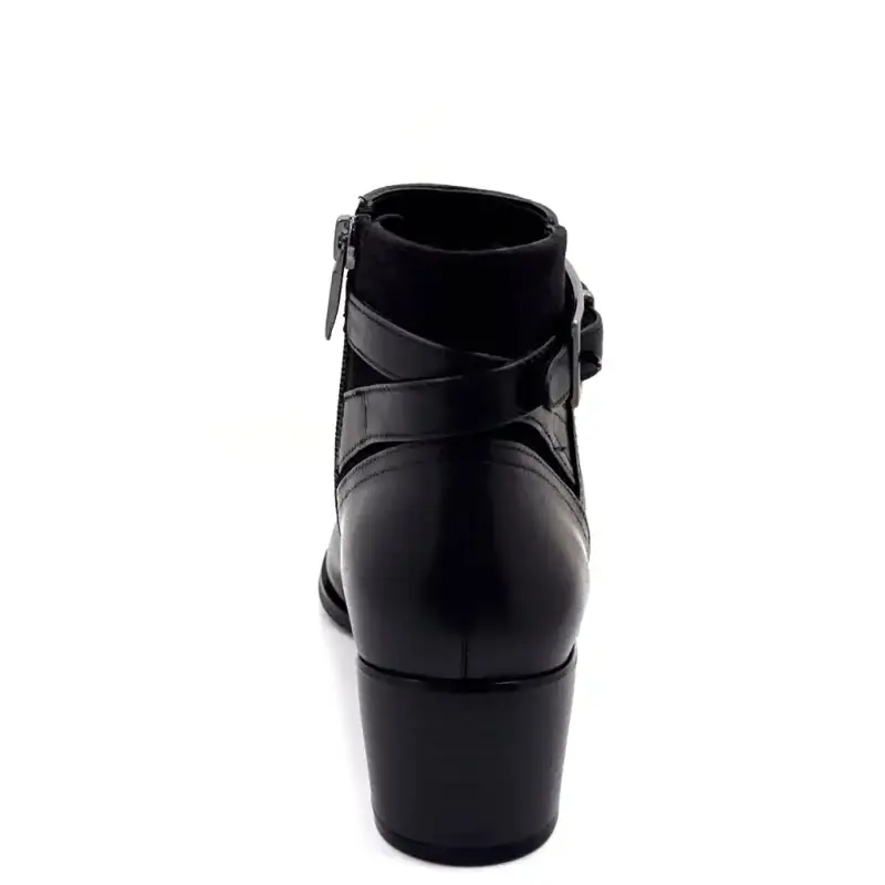 Jolene39 Sorte Læder Ankelstøvler - %price%