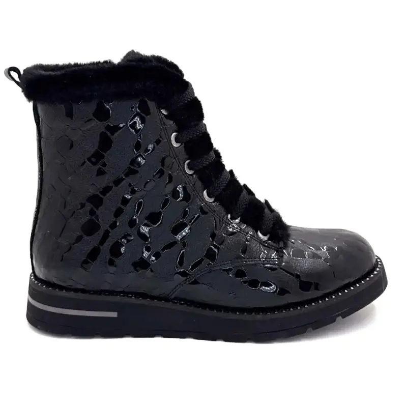 Bottines fourrées Ivoire 0436-24-02460 Plush Cuir Noir %price%