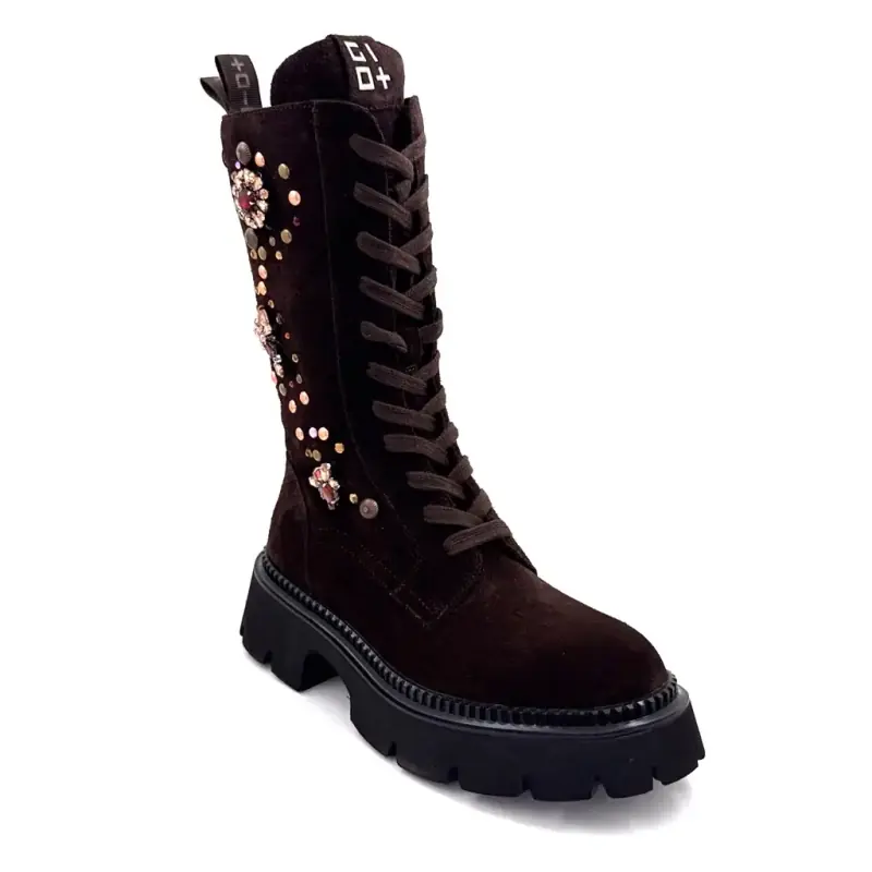 Giove Greta 01 B Brune Ranger-støvler i semsket skinn - %shop-name%