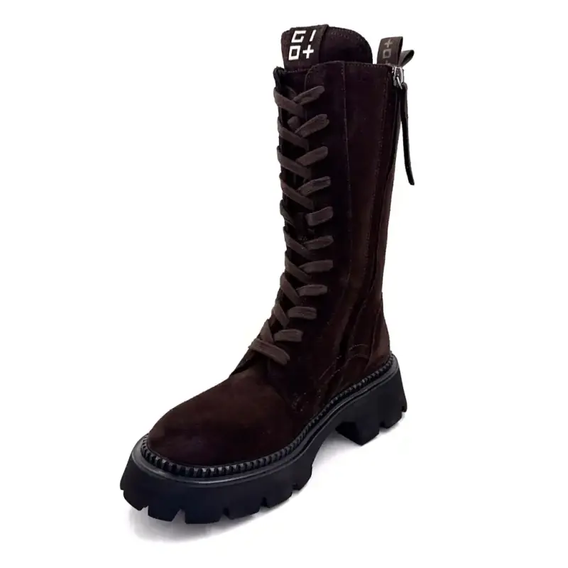 Stivali da ranger Giove Greta 01 B in camoscio marrone - %shop-name%