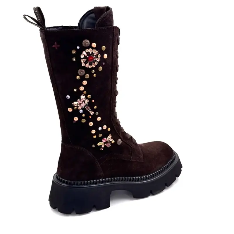 Botas Ranger Giove Greta 01 B em camurça marrom - %shop-name%