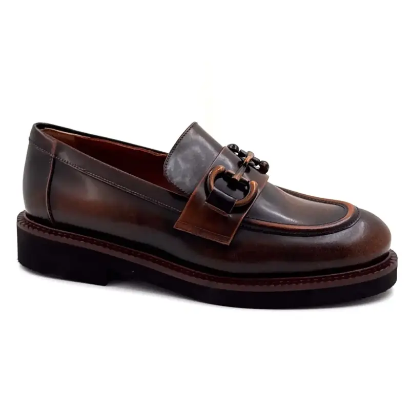 Mocassini in pelle Ivoire 320 con patina marrone - %shop-name%