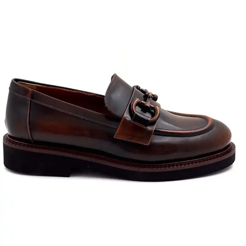 Ivoire mocassins 320 gepatineerd bruin leer %price%
