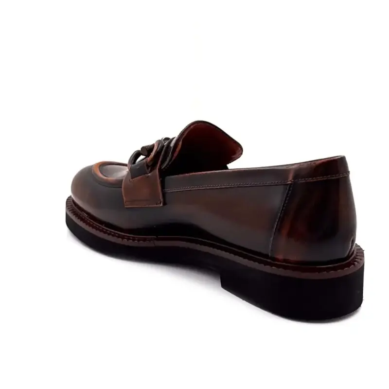 Mocassini in pelle Ivoire 320 con patina marrone - %shop-name%