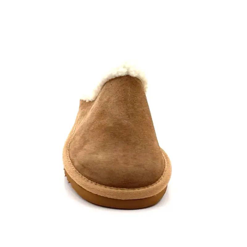 Silvania Evening and Morning slippers i beige semsket skinn – %price%