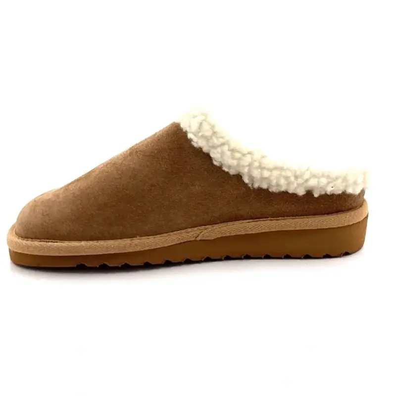 Pantuflas de noche y de día Silvania en ante beige - %price%