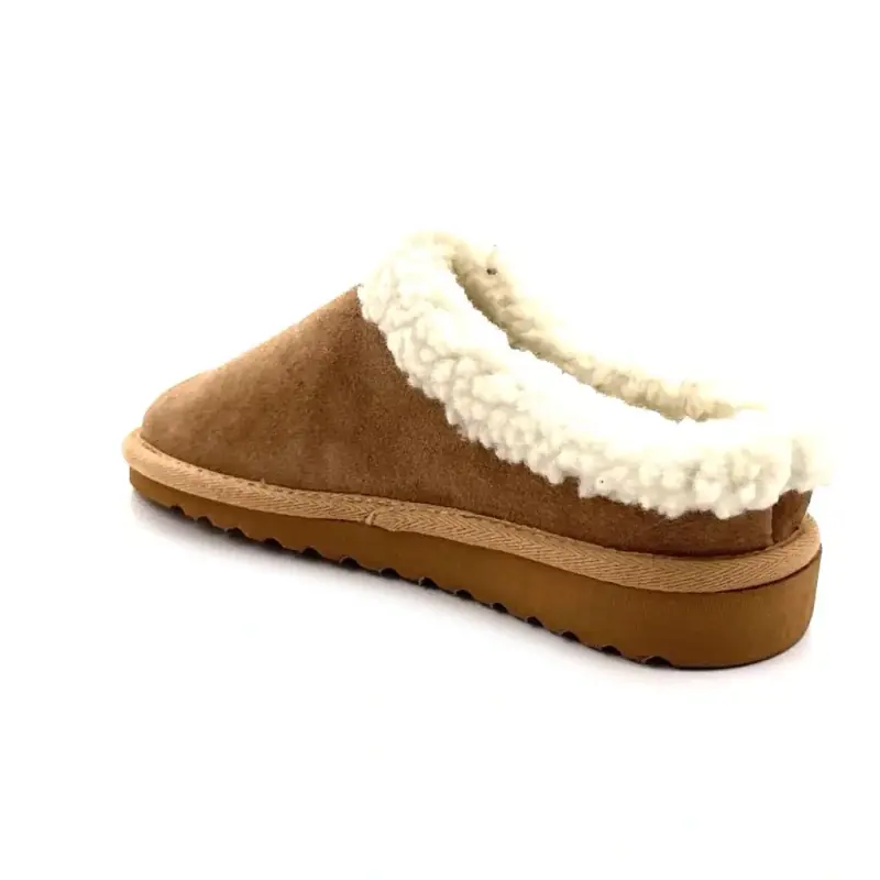 Silvania Aften- og Morgentøfler i beige ruskind - %price%