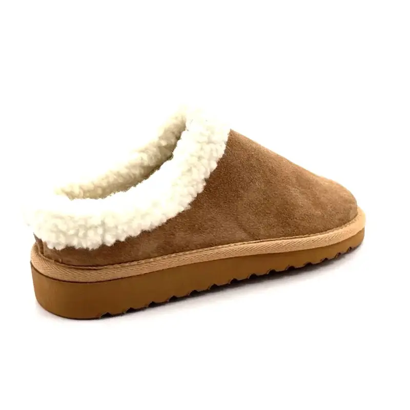 Pantoufles Soir et Matin Silvania en daim beige - %price%
