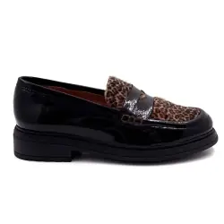 Ivoire CV6400 R leren mocassins met zwarte luipaardprint %price%