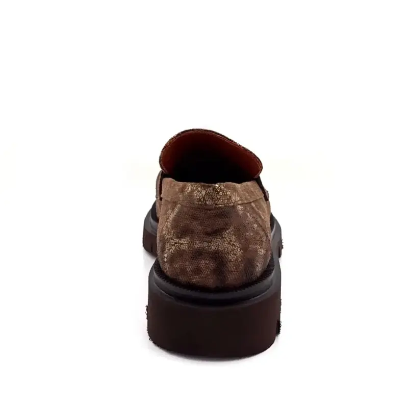 Mocassino Ivoire 314 bis civity Pelle Metallo Oro e Marrone %price%
