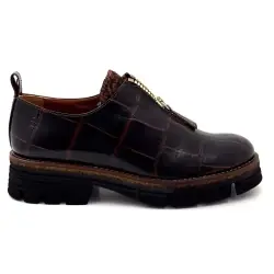 Ivoire Derby 302 Ciemnobrązowa skóra z wzorem krokodyla %price%