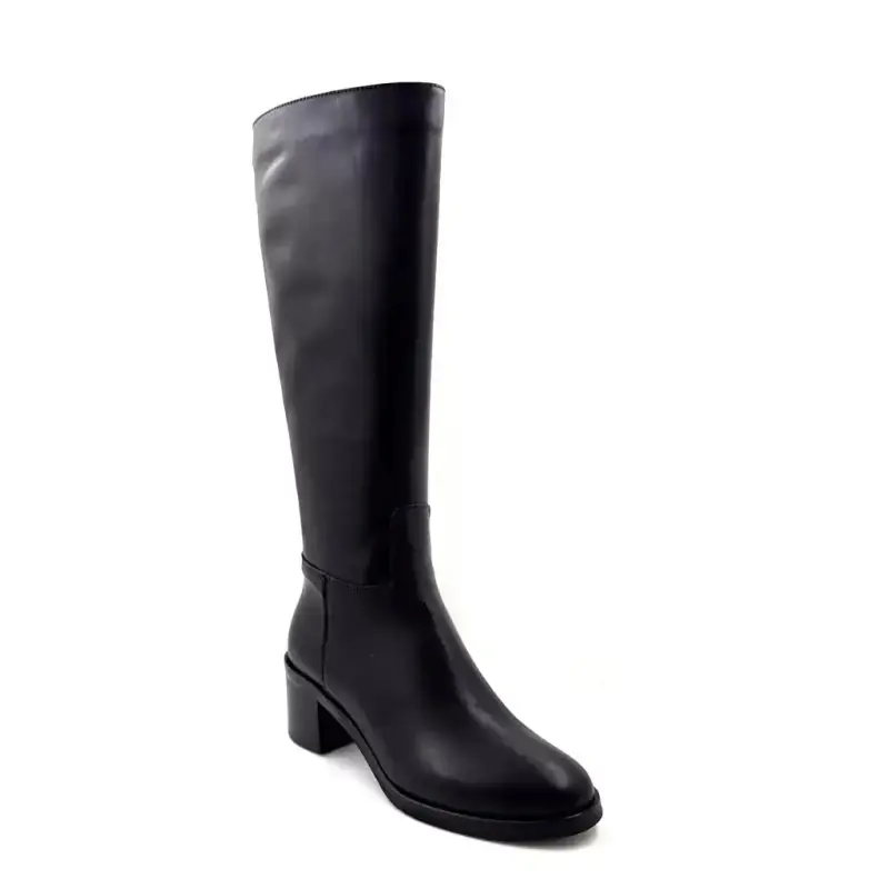 Ivoire színű, fekete bőr csizma Tw 717 - %shop-name%