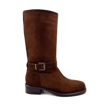 Botas de cano médio Ivoire marfim Tw701 em camurça marrom %price%