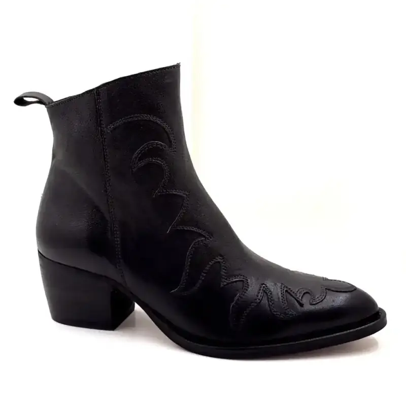 Muratti S 1775 M Schwarze Leder-Cowboystiefel - %shop-name%