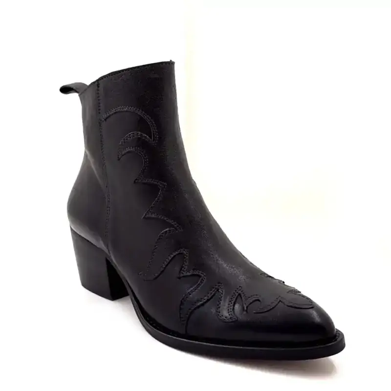 Muratti S 1775 M fekete bőr cowboy csizma - %shop-name%