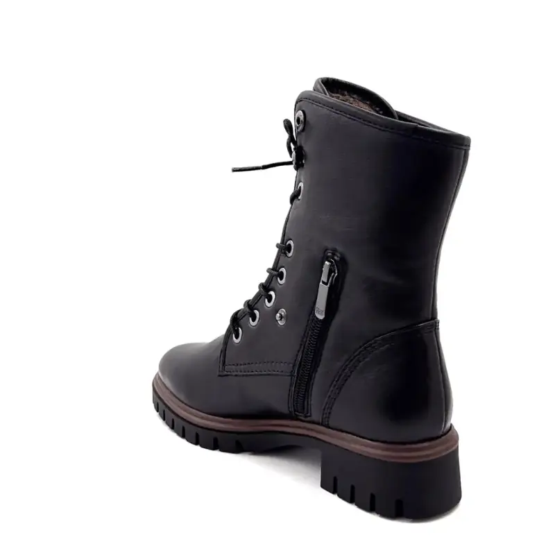 Stivaletti alla caviglia Justina01 in pelle nera - %shop-name%