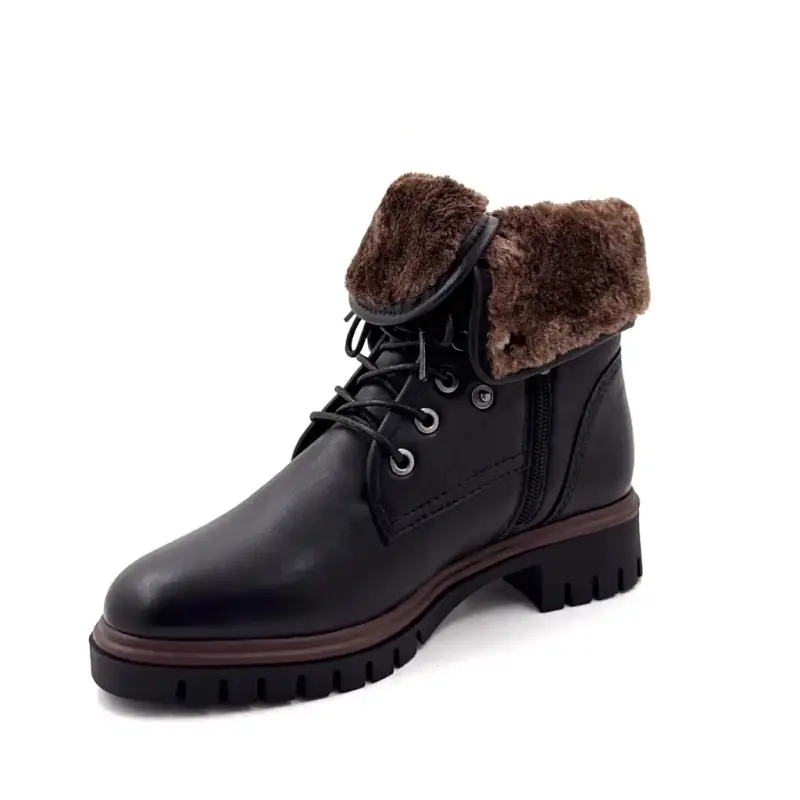 Ghete din piele neagră Justina01 - %shop-name%
