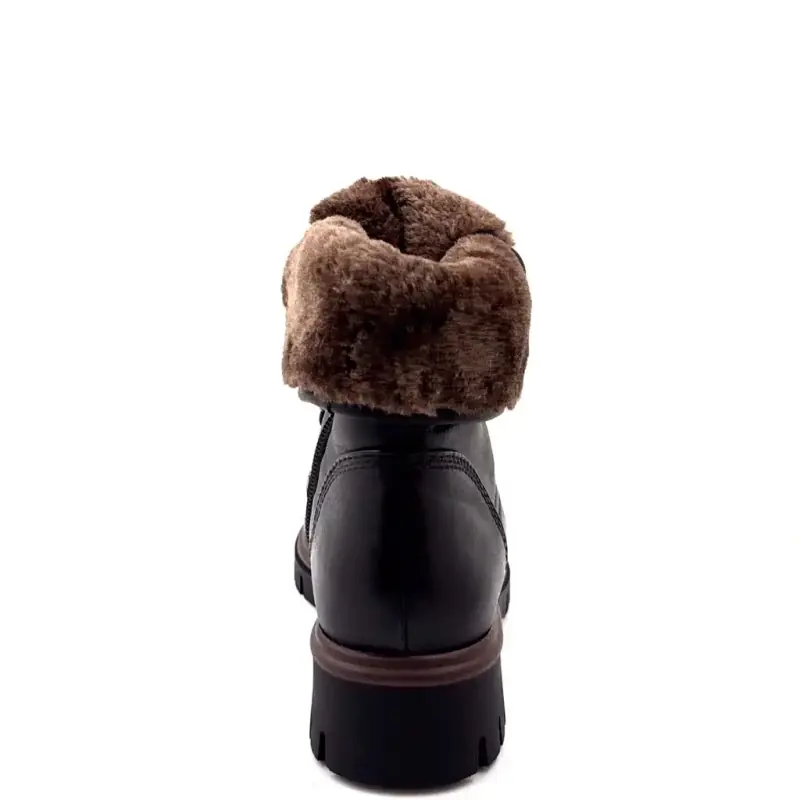 Justina01 Schwarze Leder-Ankle-Boots - %shop-name%