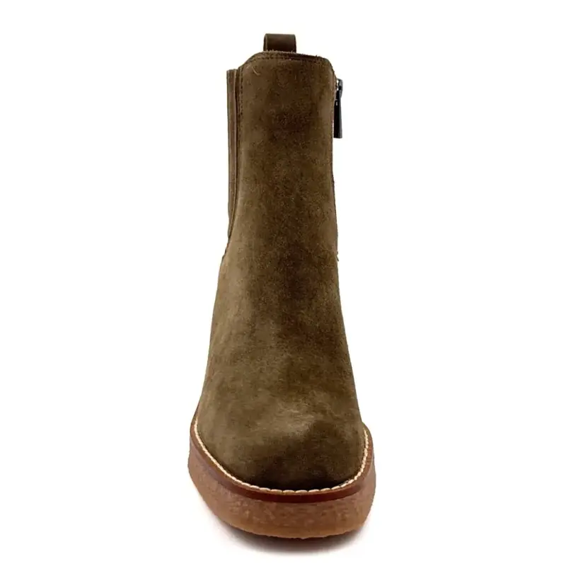 Another Trend 5673 Khaki Wildleder-Ankle-Boots - %shop-name%