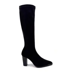 Miss Elastic 75385 Stretch Black Heeled Boots %price%