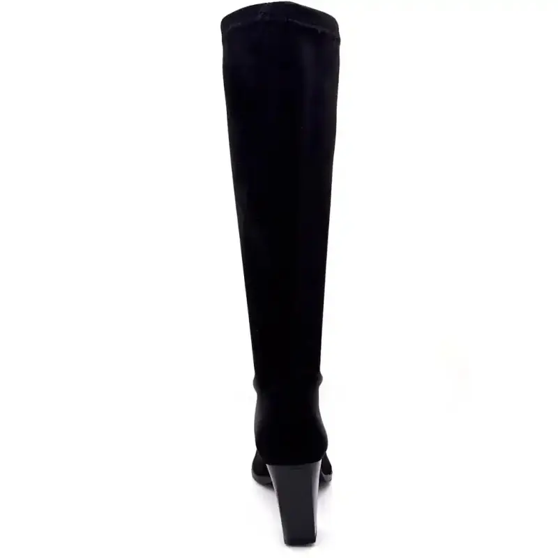 Miss Elastic 75385 Stretch Black Heeled Boots