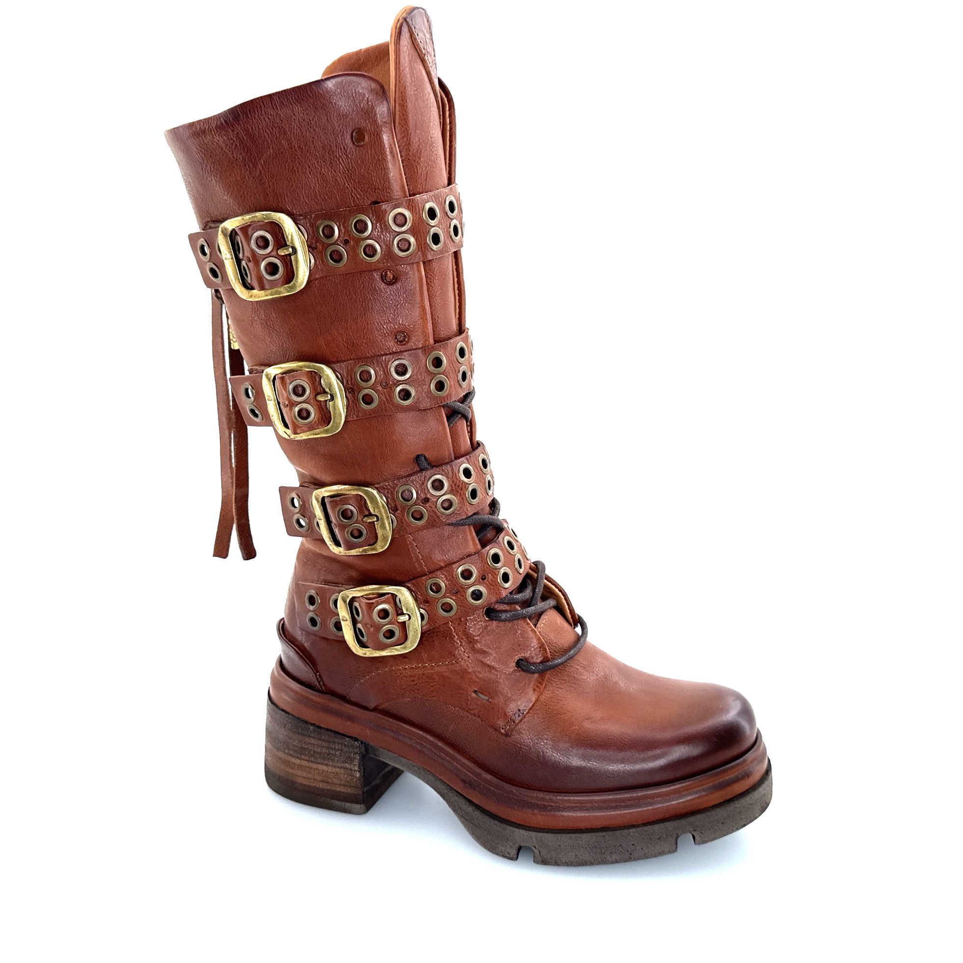 Bottes Vintage DURER 1982 – Cuir Marron, Talon Haut, Taille 38,5