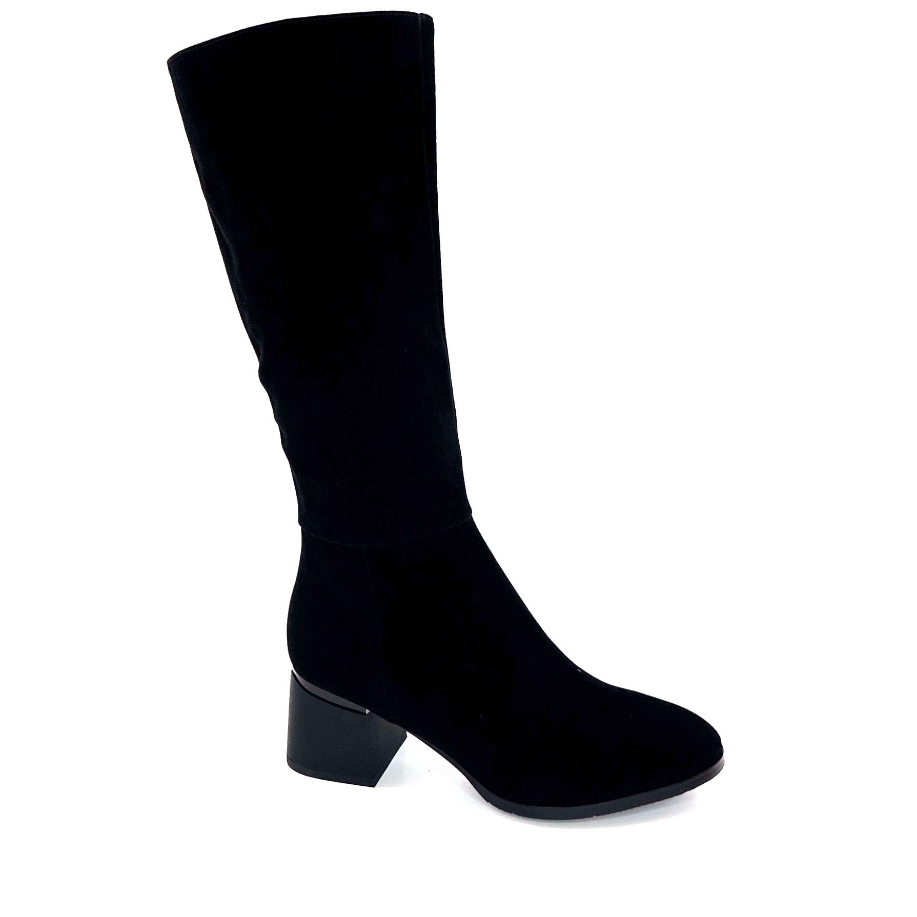 Bottes Genouillères En Daim Noir ELLA SHOES - Taille UK 5.5 (Équivalent 38-38.5) - Coupe Étroite - Neuf Avec Boîte