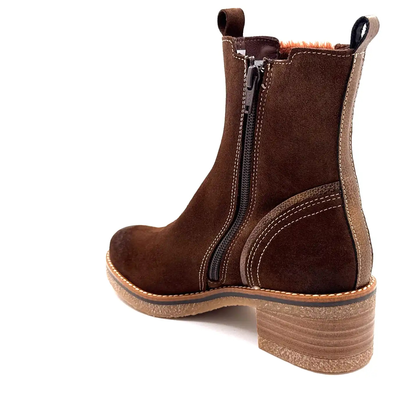 Bottines Chunky Rosegold – Daim Marron, Taille 7.5 – Style Tendance Et Confortable